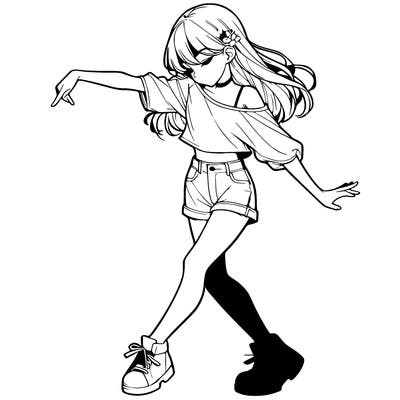 realistic girl danceing