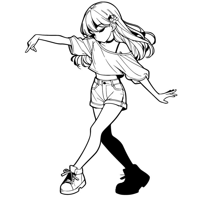 realistic girl danceing