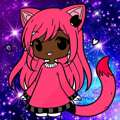 girl with cat ears and tail