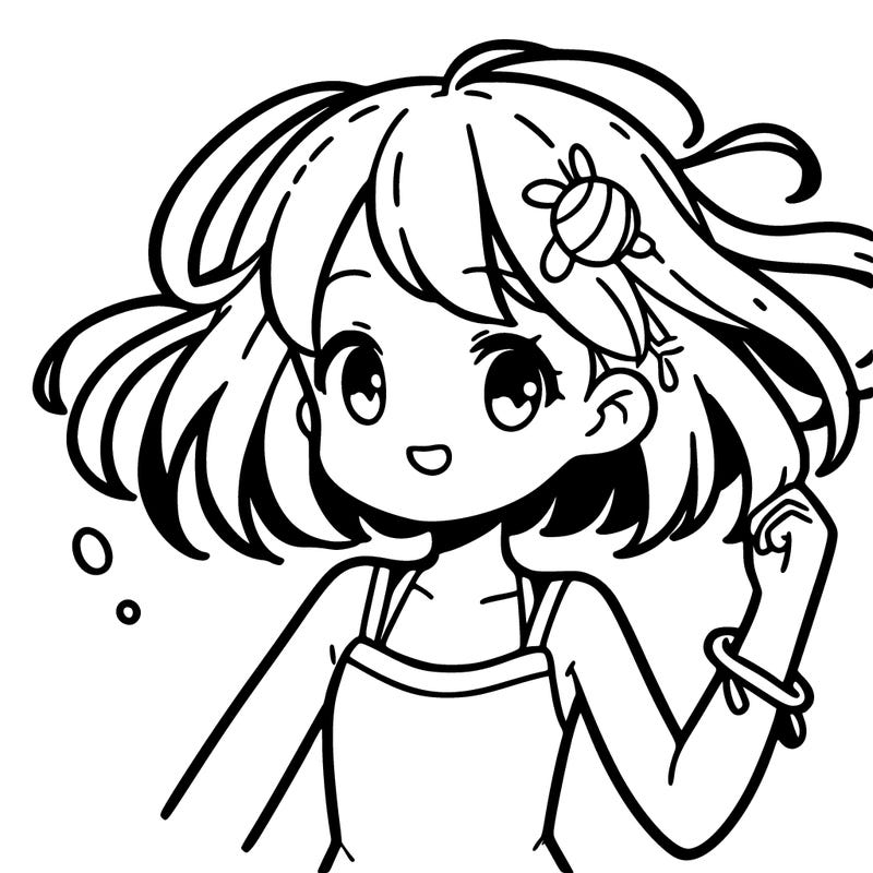 manga girl in a swimming suit