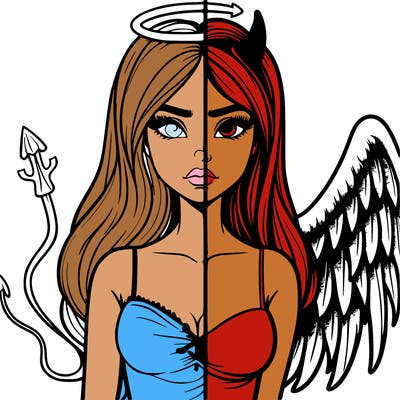 devil vs angel realistic girl