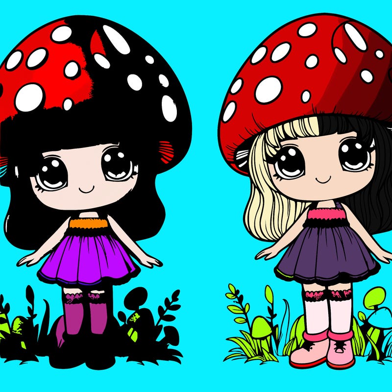 realistic mushroom girl