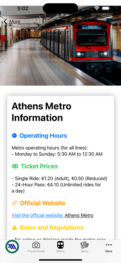Athens Subway Map - Informazioni sulla metropolitana di Atene sugli orari di apertura e sui prezzi dei biglietti