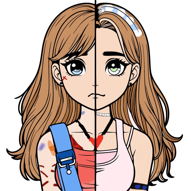 realistic girl split