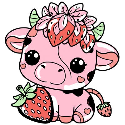 cute strawberry cow