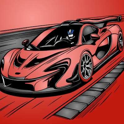 mclaren p1 racing on a racetrack background