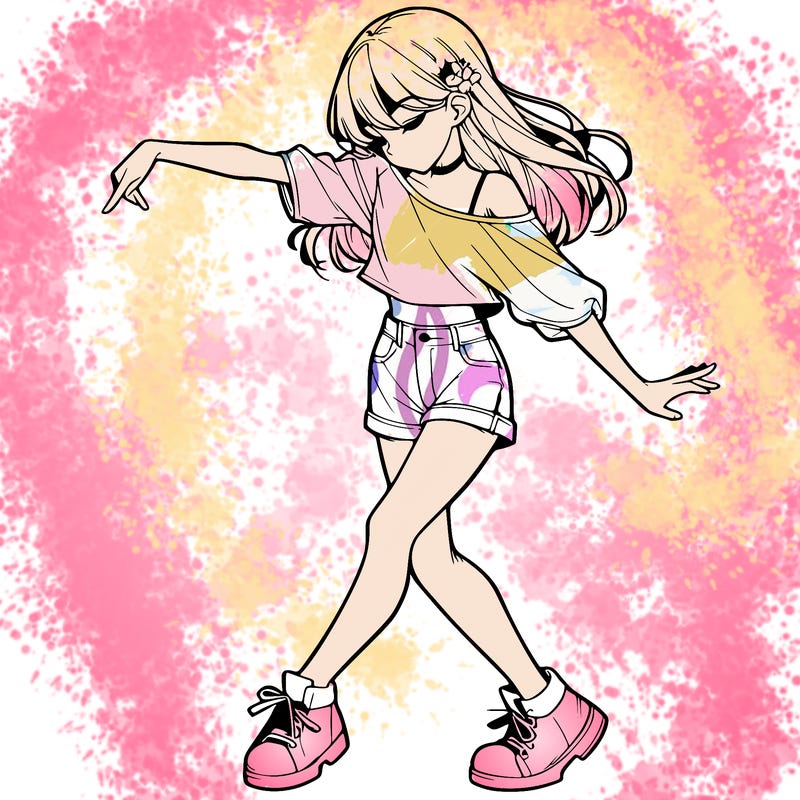 realistic girl danceing