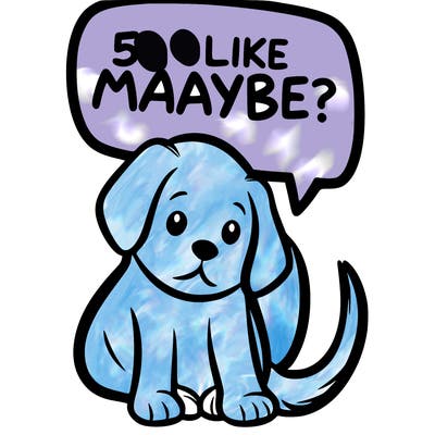 a puppy that says 5 like maybe