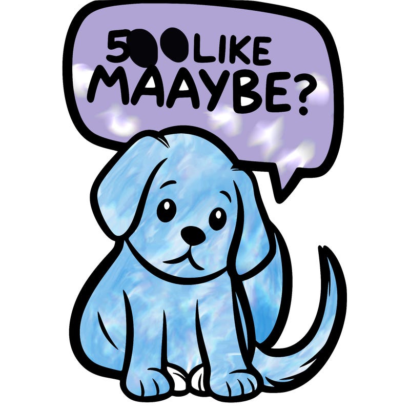 a puppy that says 5 like maybe