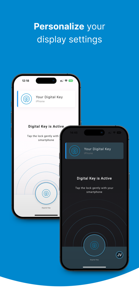 KS Keychain - KS Keychain app interface in light and dark mode display settings