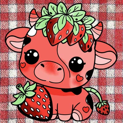cute strawberry cow