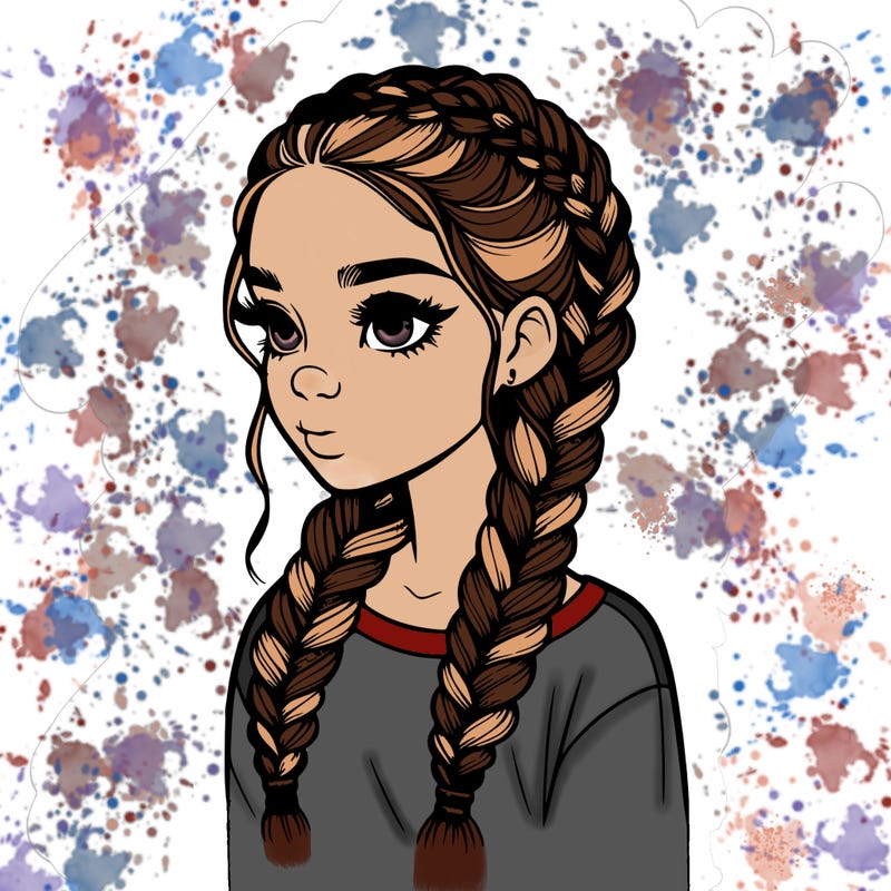 realistic girl with braids