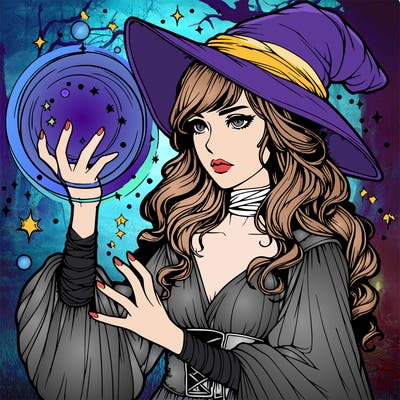 realistic women sorcerer using magic