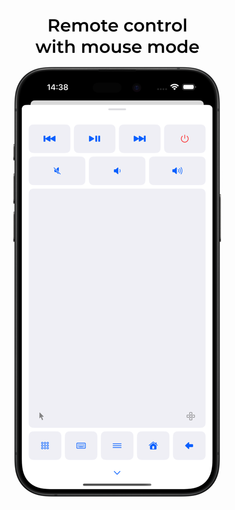 atvTools app remote control interface featuring a mouse mode trackpad on an iPhone