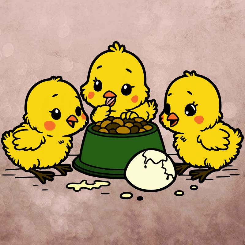 chicks eating