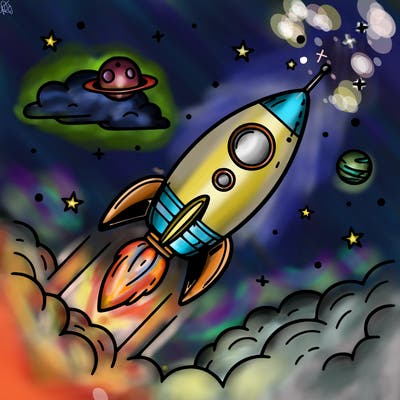rocket in space