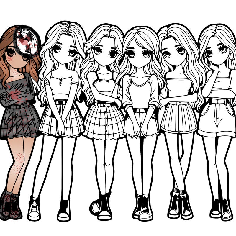 a group of girls realistic