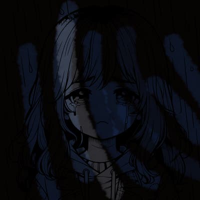 realistic sad girl in the rain