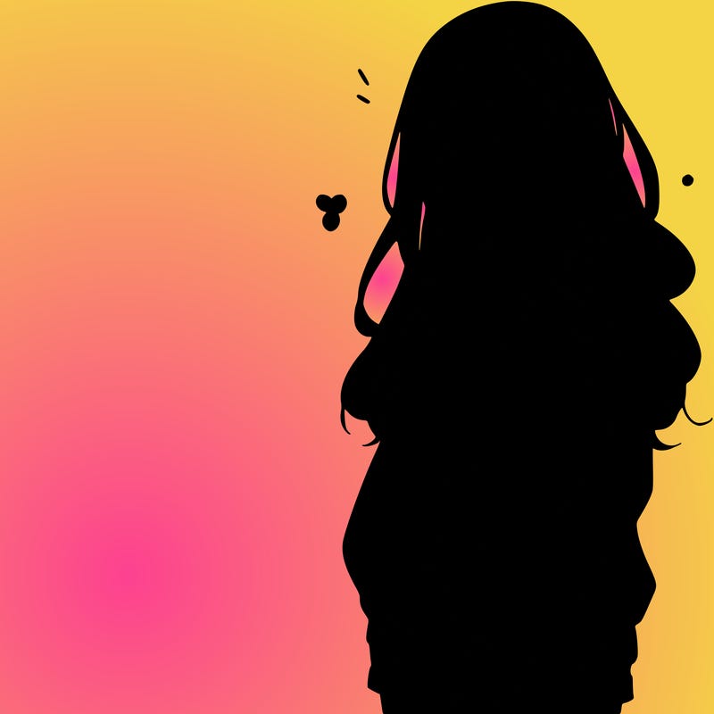 manga teen girl  in a sweater and baggy pants
