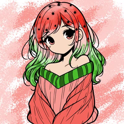 shy pretty girl wearing a sweater that is falling off one shoulder portrait