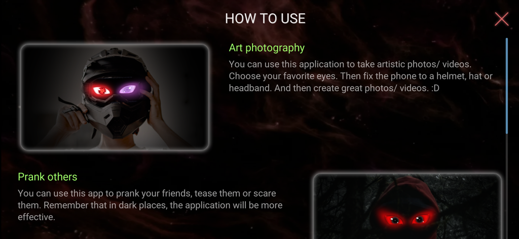 Prank Eyes - Instructions for using Prank Eyes for art photography and pranking friends