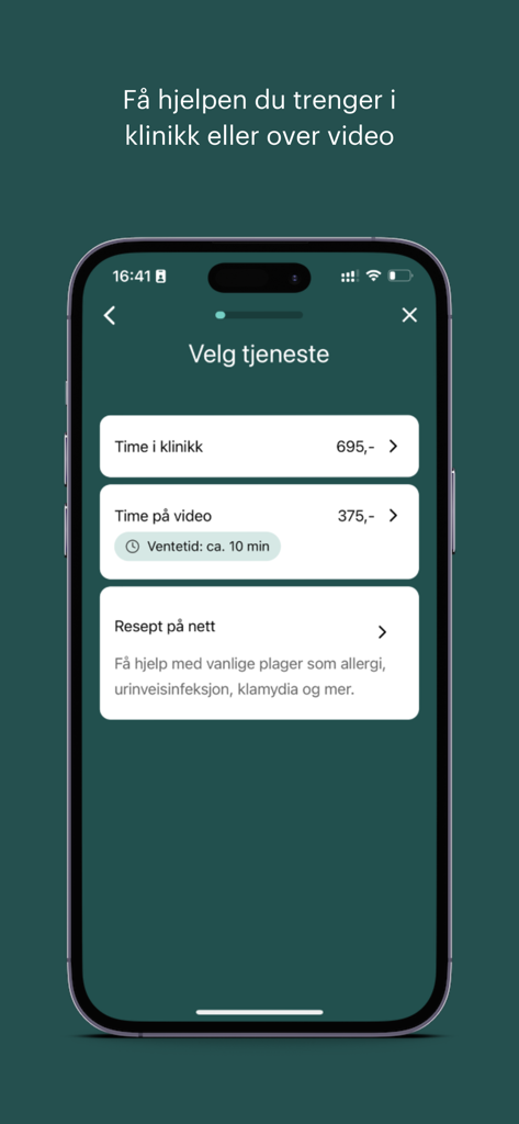 Dr.Dropin - Dr.Dropin app screen for choosing between clinic visits, video calls, and online prescriptions with fixed prices