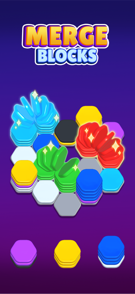 Color Hexa Sort Puzzle Game - Strategic color matching gameplay with 3D hexagon tiles and merge blocks animation