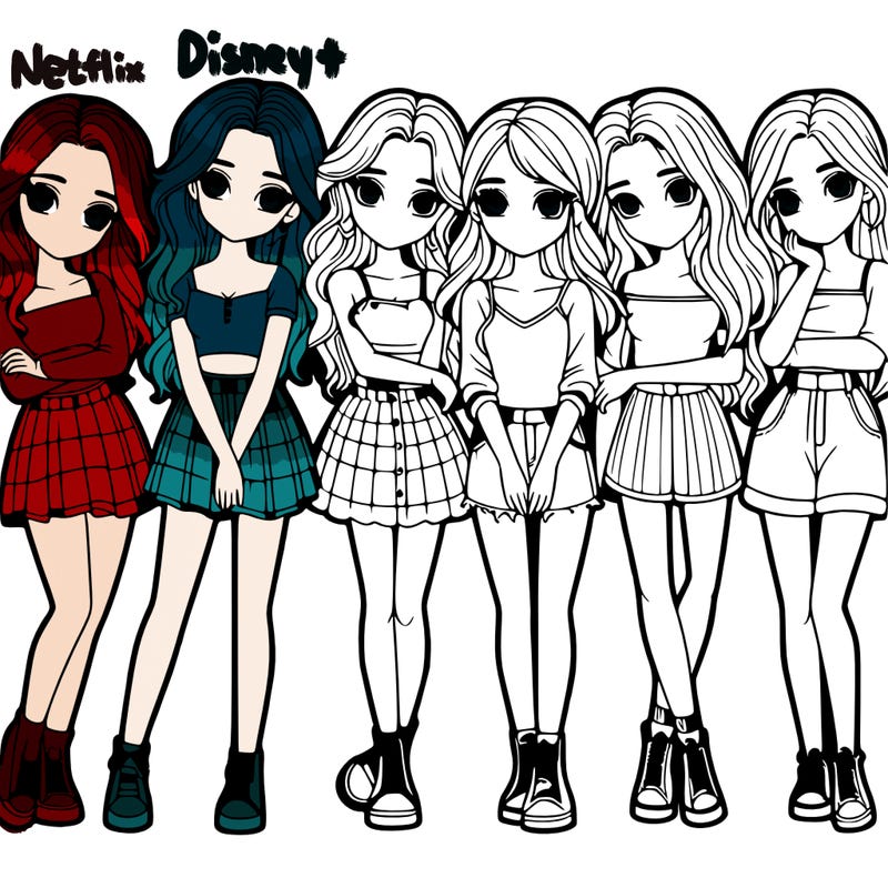 a group of girls realistic