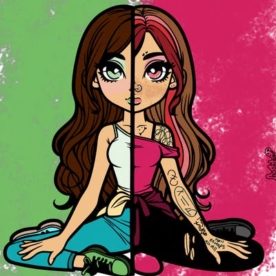 realistic girl split