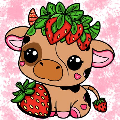 cute strawberry cow