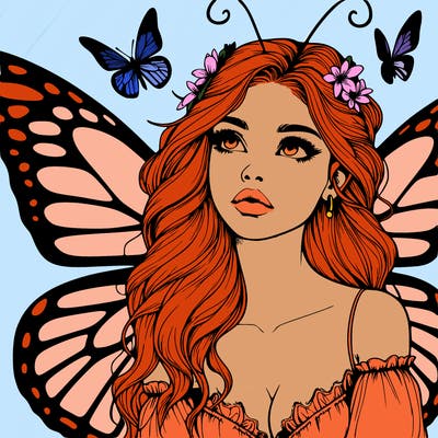 butterfly fairy realistic girl