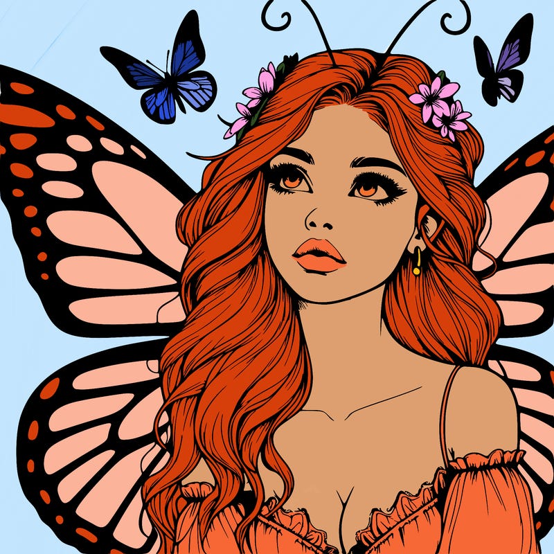 butterfly fairy realistic girl