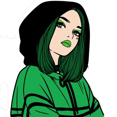 a realistic girl in a hoodie