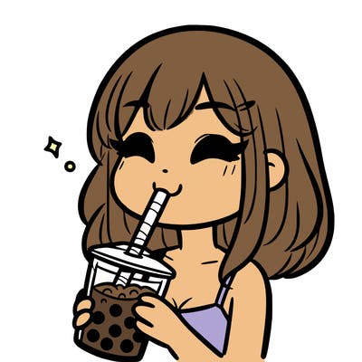 a girl drinking boba