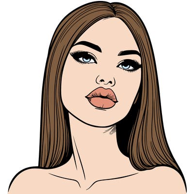 realistic woman with full lips