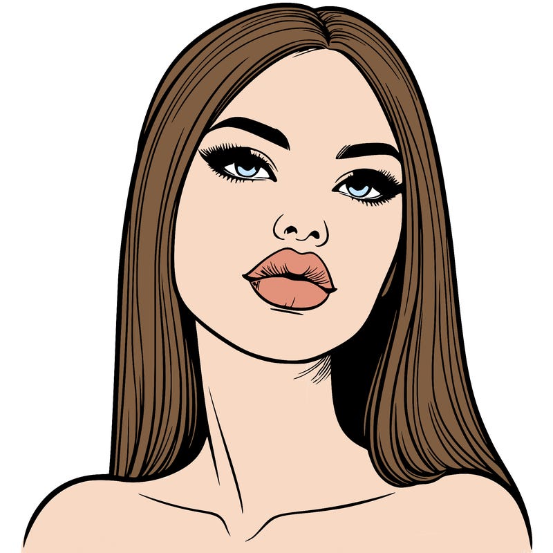 realistic woman with full lips
