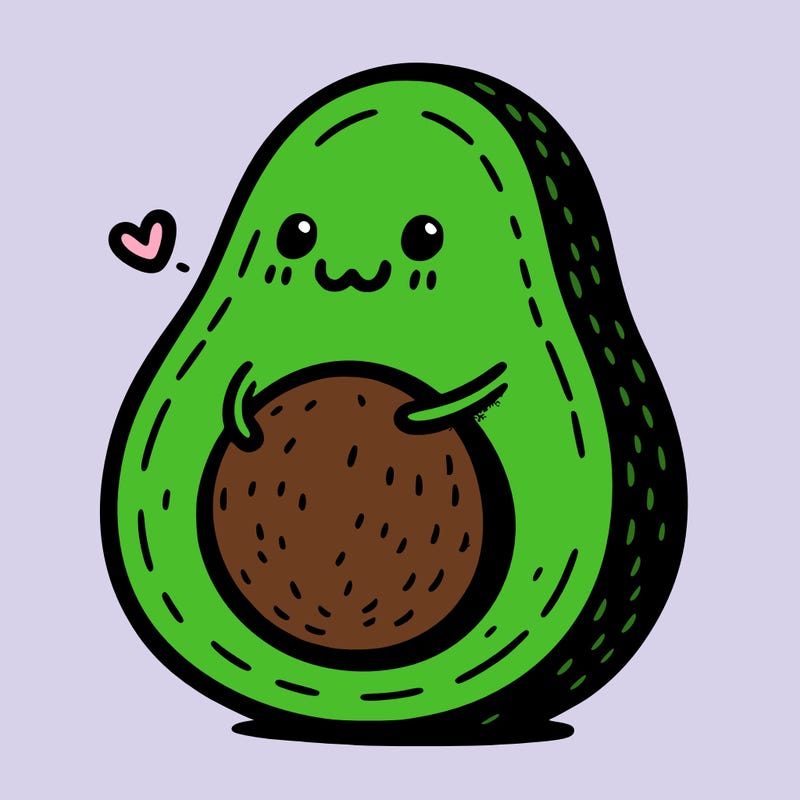 an avocado hugging an avocado