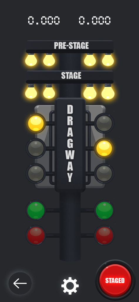 .000 Practice Tree - Drag racing practice tree with staging lights and a red staged button