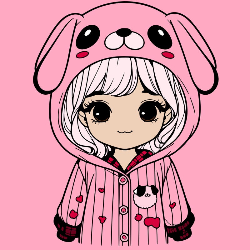 realistic girl in dog pjs