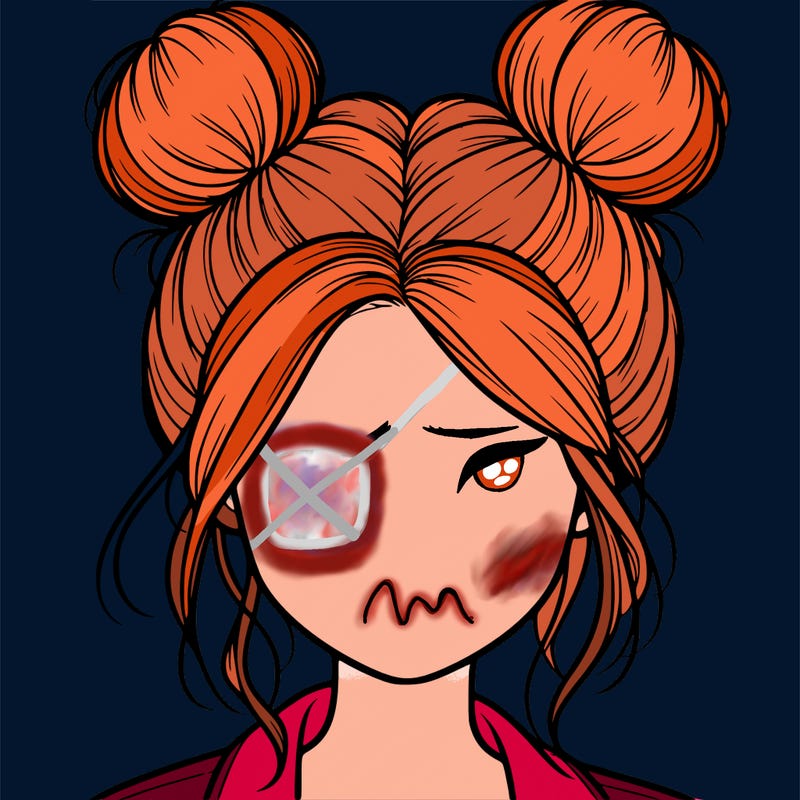 realistic girl with buns on the top of her hair