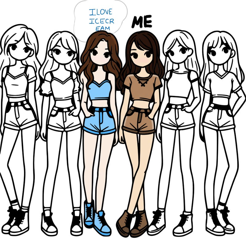 a group of girls wearing crop tops and shorts