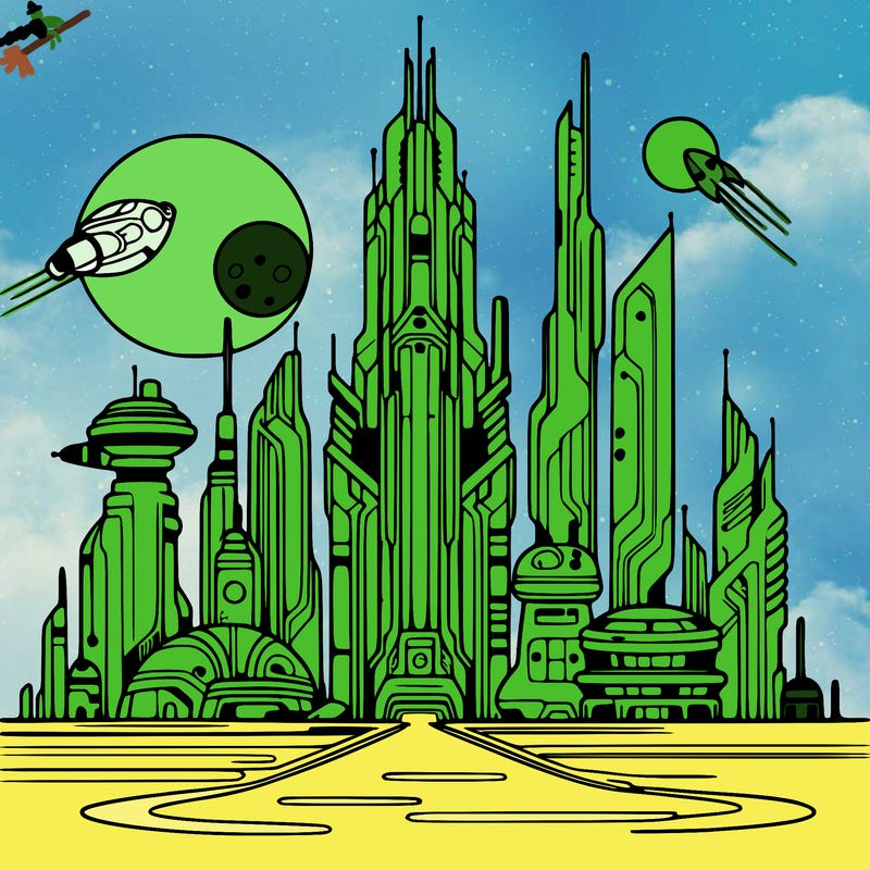 futuristic city%2c very thin lines