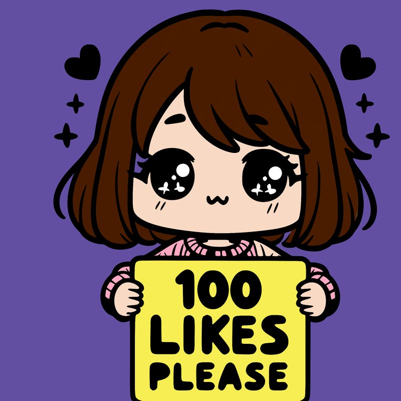 cute girl holding a sign saying 100 likes please