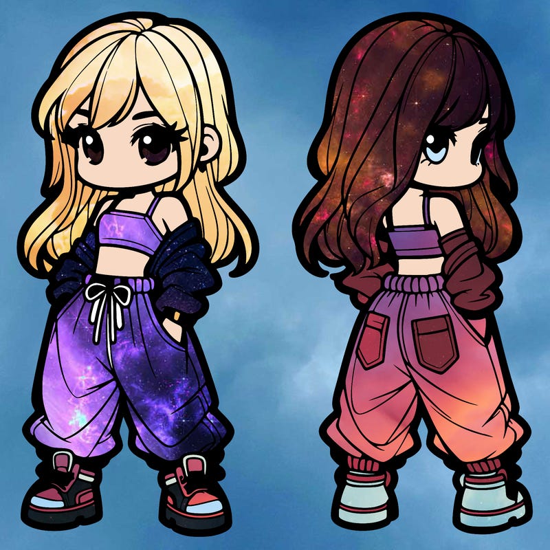 girl in crop top and baggy pants