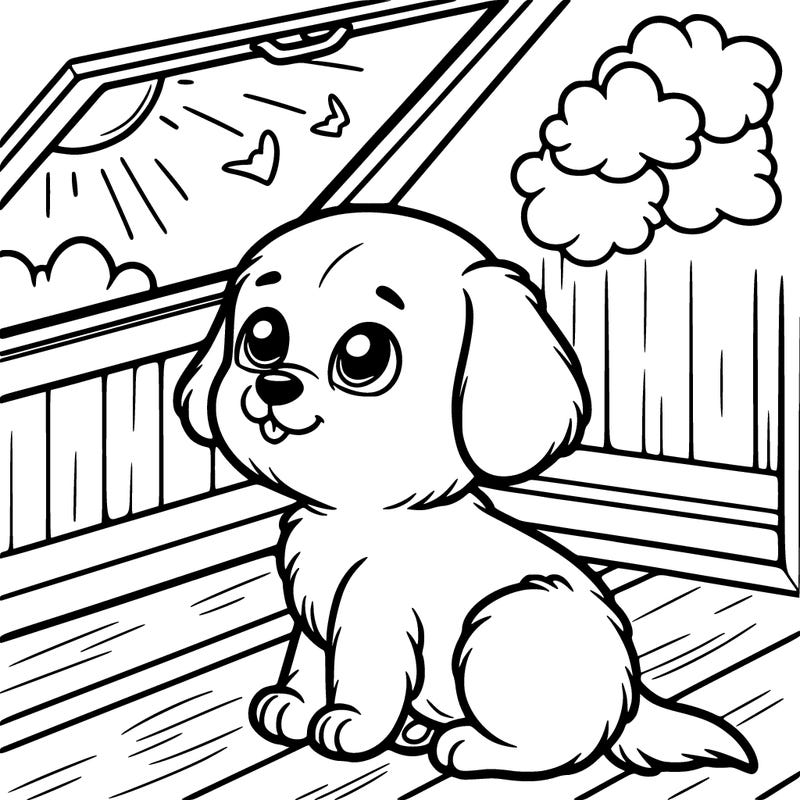 puppy in the skylight