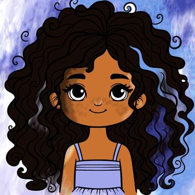 a girl with beautiful curly hair