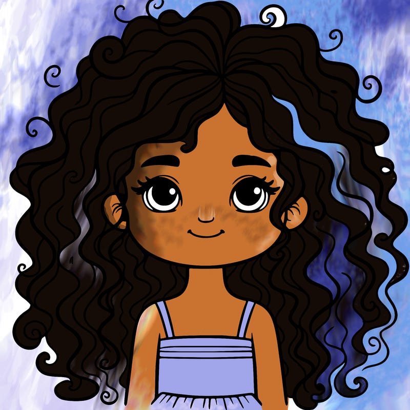 a girl with beautiful curly hair