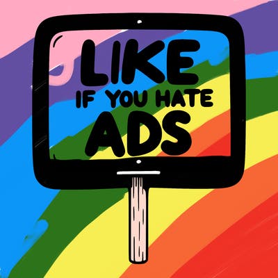 a sign that says like if you hate ads