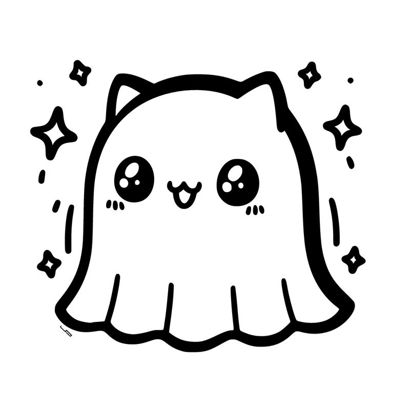 kawaii ghost cat