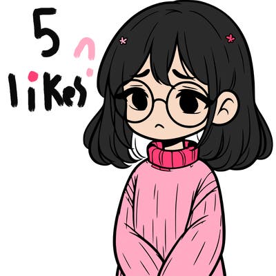 sad girl with glasses in a sweater